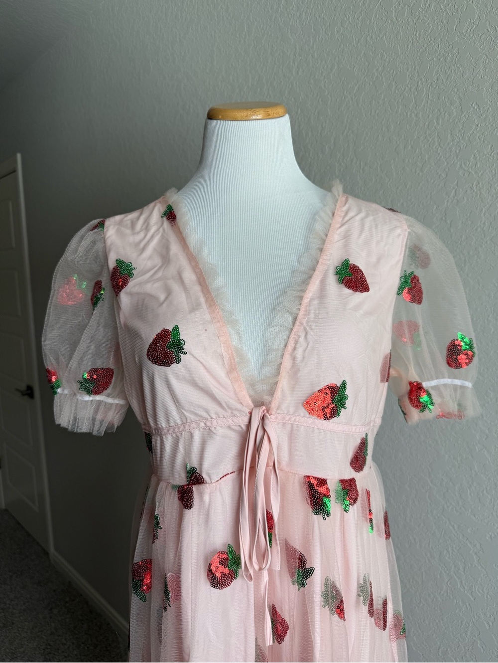 Strawberry Sequin Midi Dress - Picture 3 of 8